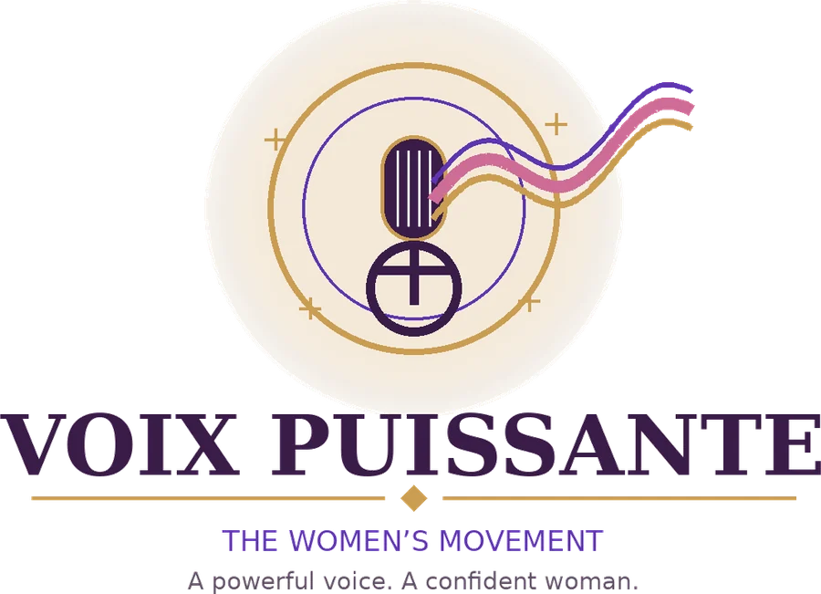 Voix Puissante logo: The Women’s Movement. A powerful voice. A confident woman.